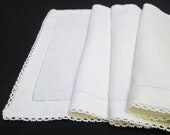 Vintage White Linen and Lace Table Runner