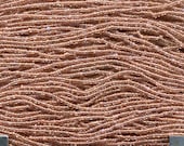 Vintage Seed Beads Translucent Dusty Rose Pink 75" Total - Size 12/0