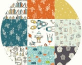 Rebekah Ginda for Birch Organic Fabrics, Robotic, Robotic Patchwork, 1 Yard