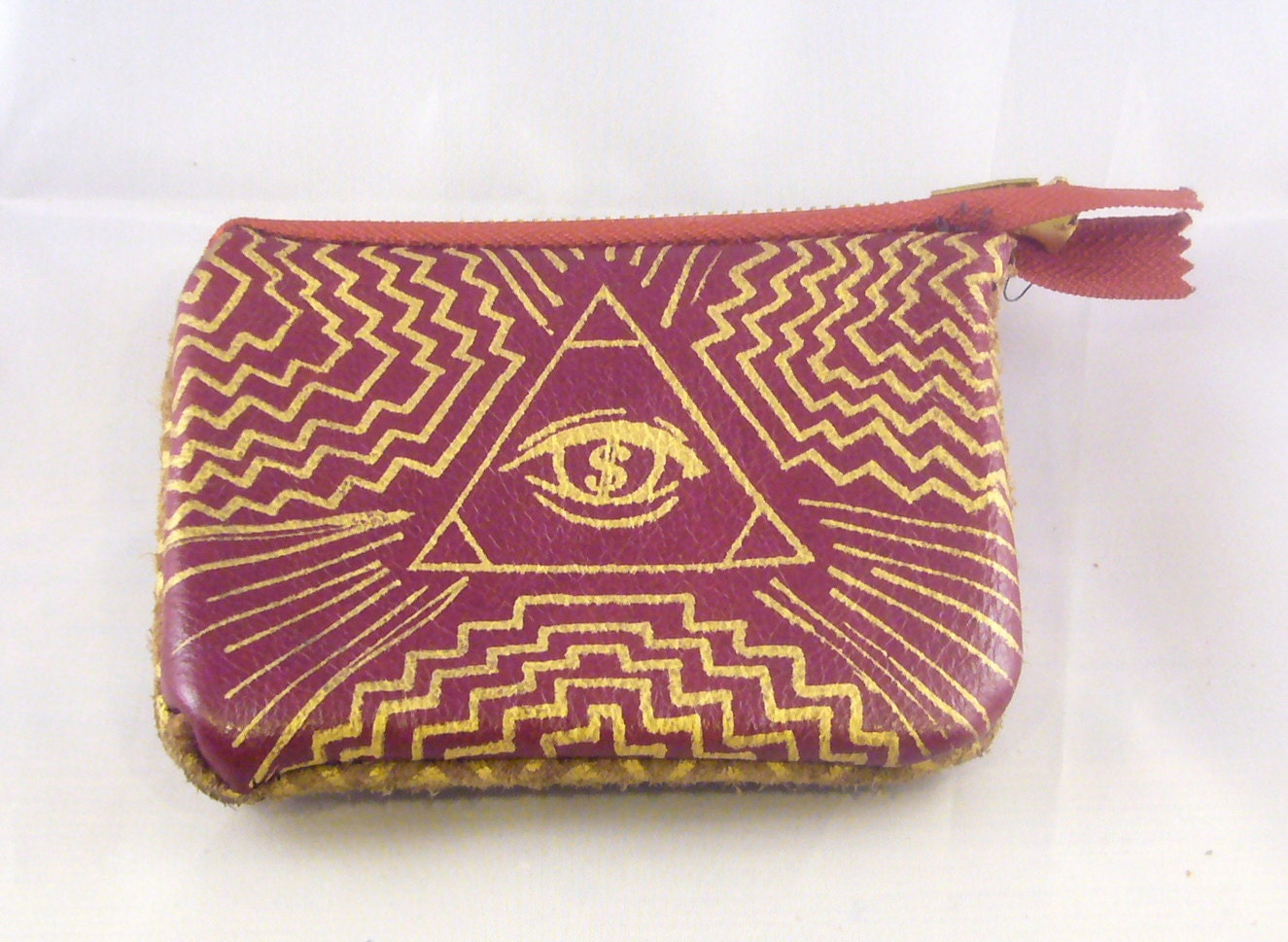 All-Seeing Eye Leather Zip Pouch Wallet