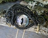SOLD Gothic Steampunk Eye Hair Pins by Twisted Sister Arts Colorshift
