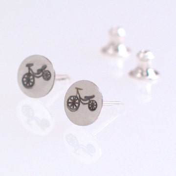 Bicycle Earrings, 8mm