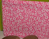 Lazy Pink - fat quarter - upcycled sheet fabric