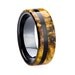 Black Tungsten Ring inlaid with Black and White Ebony