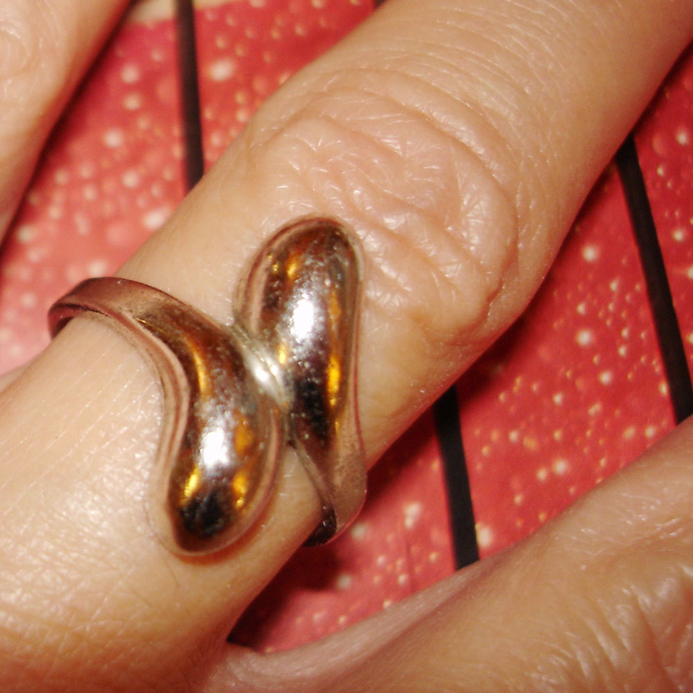 mod vintage sterling silver wrap around ring
