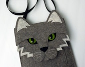 iPad mini case - Cat in gray felt - Made to order