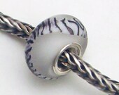OOAKK - Ghost Zebra -  Troll / Bracelet Bead (JUNE - 10)