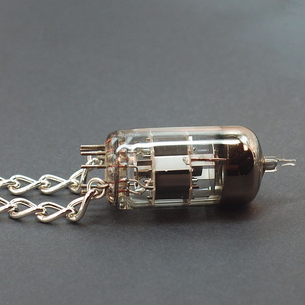 Vacuum Tube Necklace Silver Steampunk Jewelry