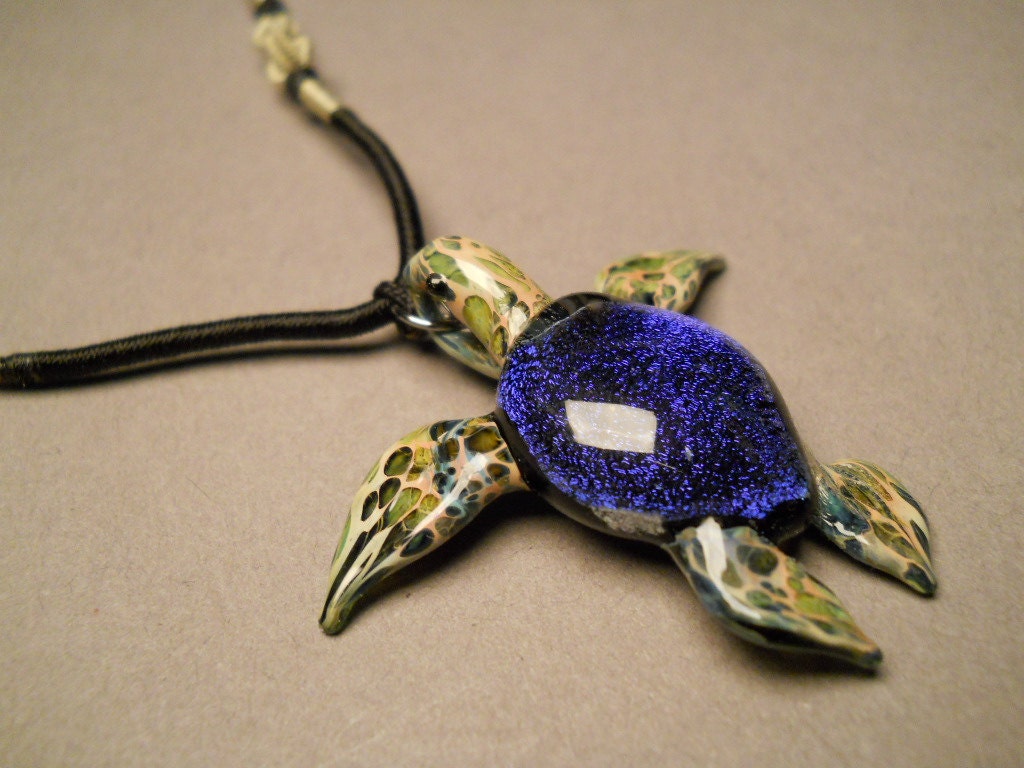 Deep ocean Blue Sea Turtle Pendant