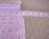 3 yards of 3/4" PINK  Insert Lace Satin Ribbon Trim Bridal  Pageant Baby Christening Scrapbooking