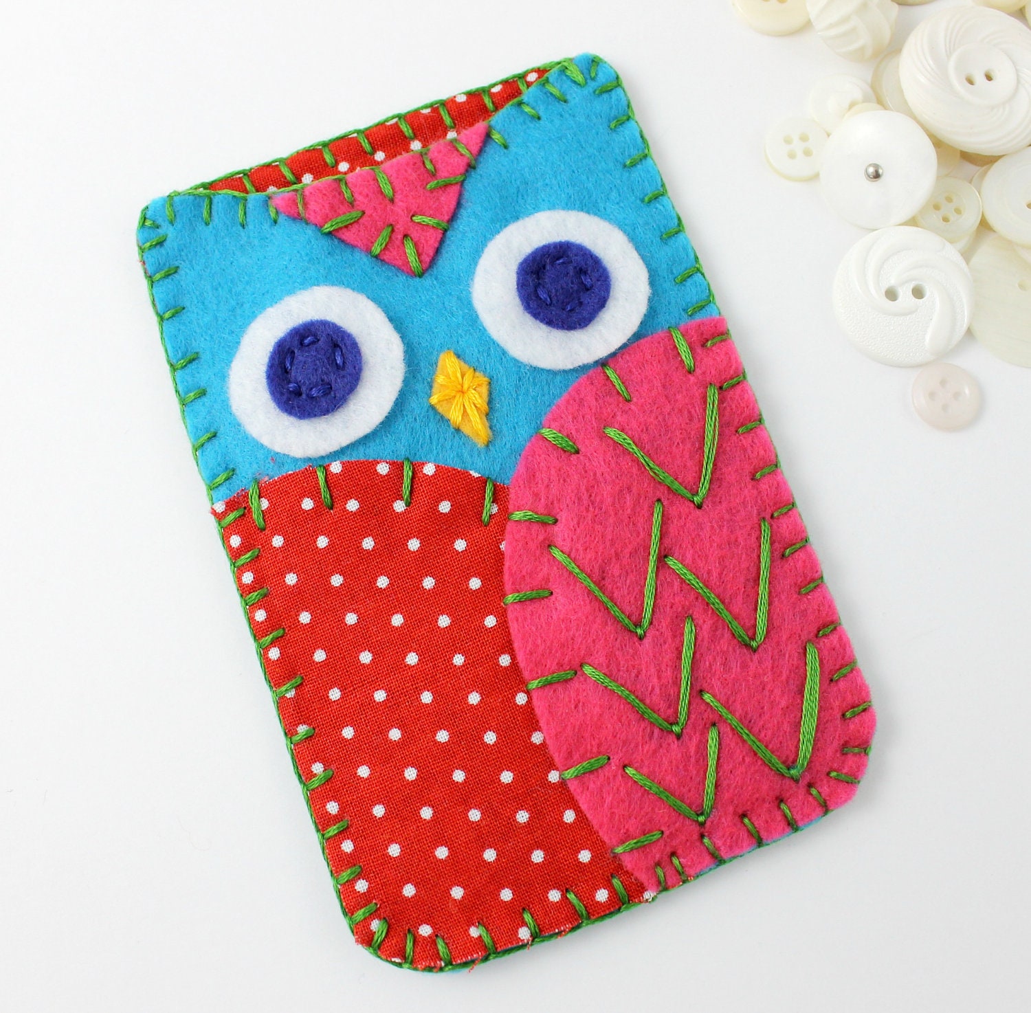 Felt Owl Iphone Case Cozy Samsung Galaxy MADE TO ORDER