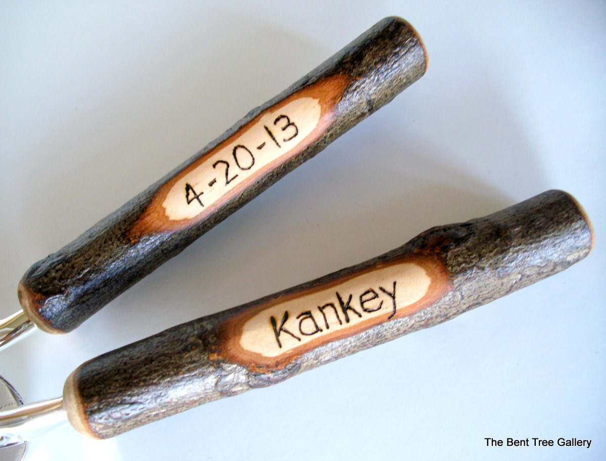 Personalized Inscription for Rustic  Wedding Cutlery