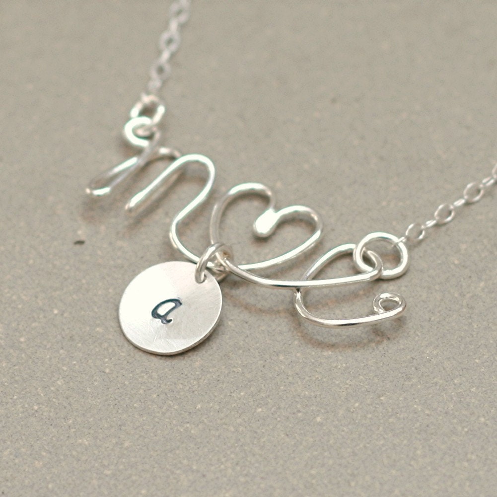 initial necklace. two initials monogram heart necklace. silver love letter. lovers personalized initials. boyfriend girlfriend NECKLACE.