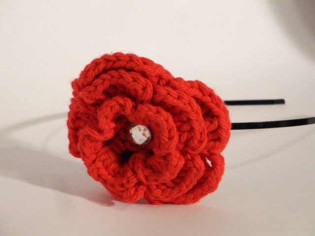 Rose Headband in Red