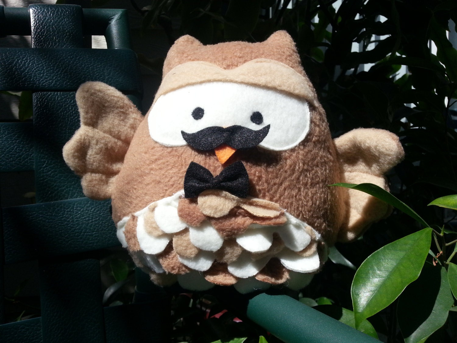 Owl plush toy- Sam-  soft fleece brown owl plushie stuffed animal