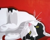 Custom 8x8 POP ART Pet Cat Portrait Painting