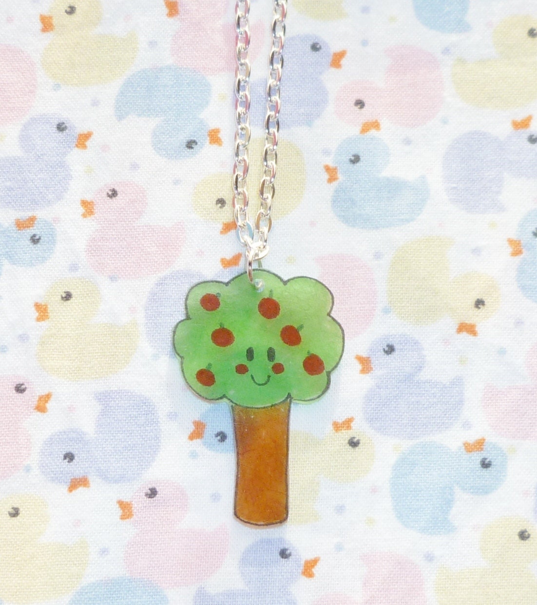 Kawaii Apple Tree Necklace - Shrink Plastic
