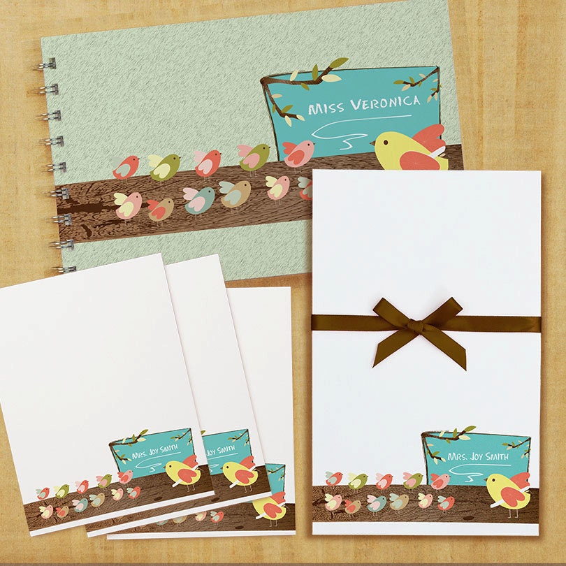Stationery Set with Notepad, Cards and Journal - Classroom in a tree