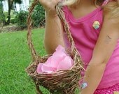 Twiggy Cornucopia style Basket for your Woodsy Green Wedding Eco Friendly Shabby Chic Ivy Asymmetrical