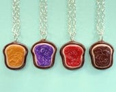 Realistic 4 Way Best Friend Peanut Butter and Jelly Necklaces