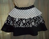 Flirty Black and White Half Apron