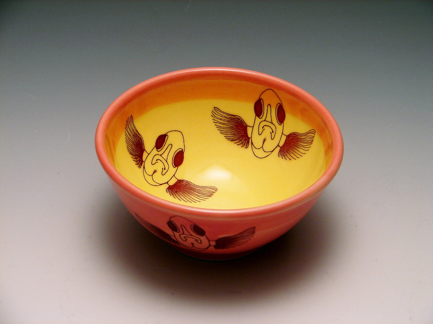 Fish Face Bowl/ pottery