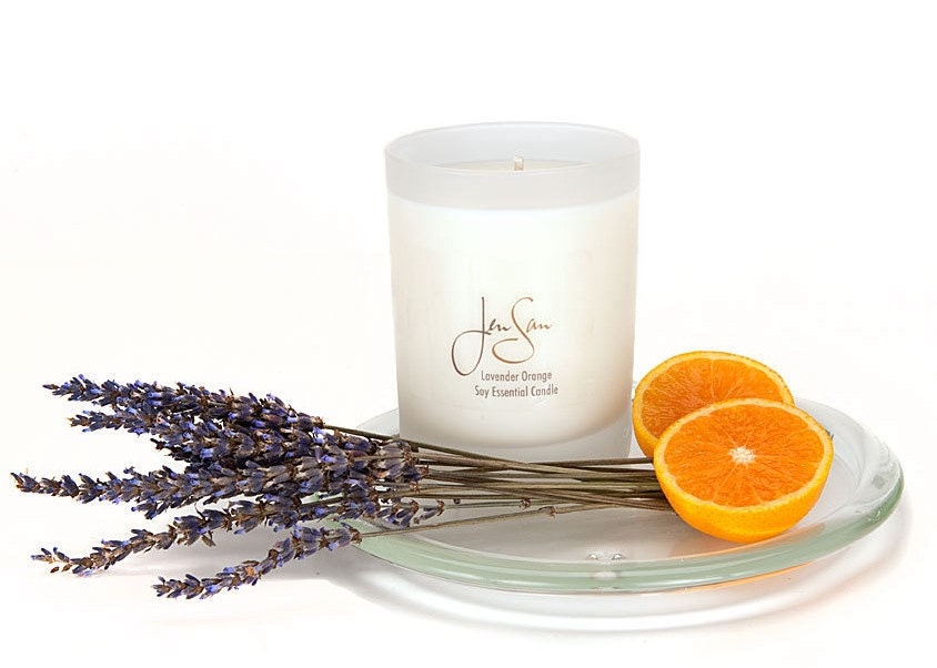 Natural Soy Candle with Lavender Orange Essential Oils, Handmade,  Aromatherapy, eco friendly, large 13 oz (369 grams)