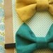 Set of 2 Vintage Inspired Teal and Mustard Bow