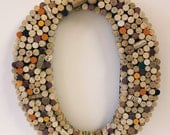 Custom Wine Cork Wall Art.  Monogram letter.  Choose your Letter.  Wine cork board home decor, wall hanging.