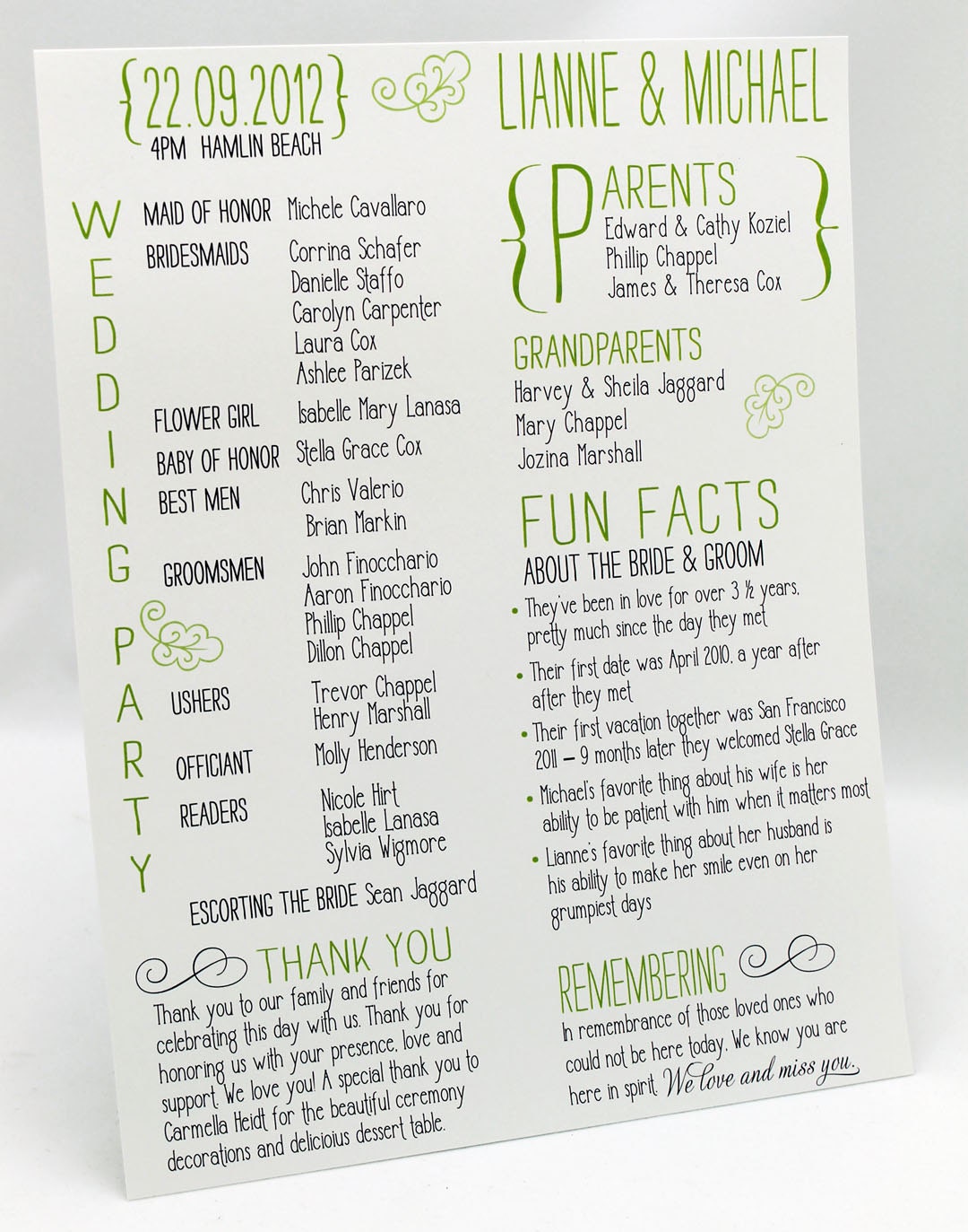 Completely Customized Wedding Program PDF Print It Yourself Digital File ANY SIZE