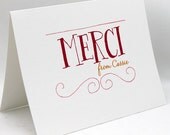 Personalized Customized Thank You Notes Stationery MERCI Thank You
