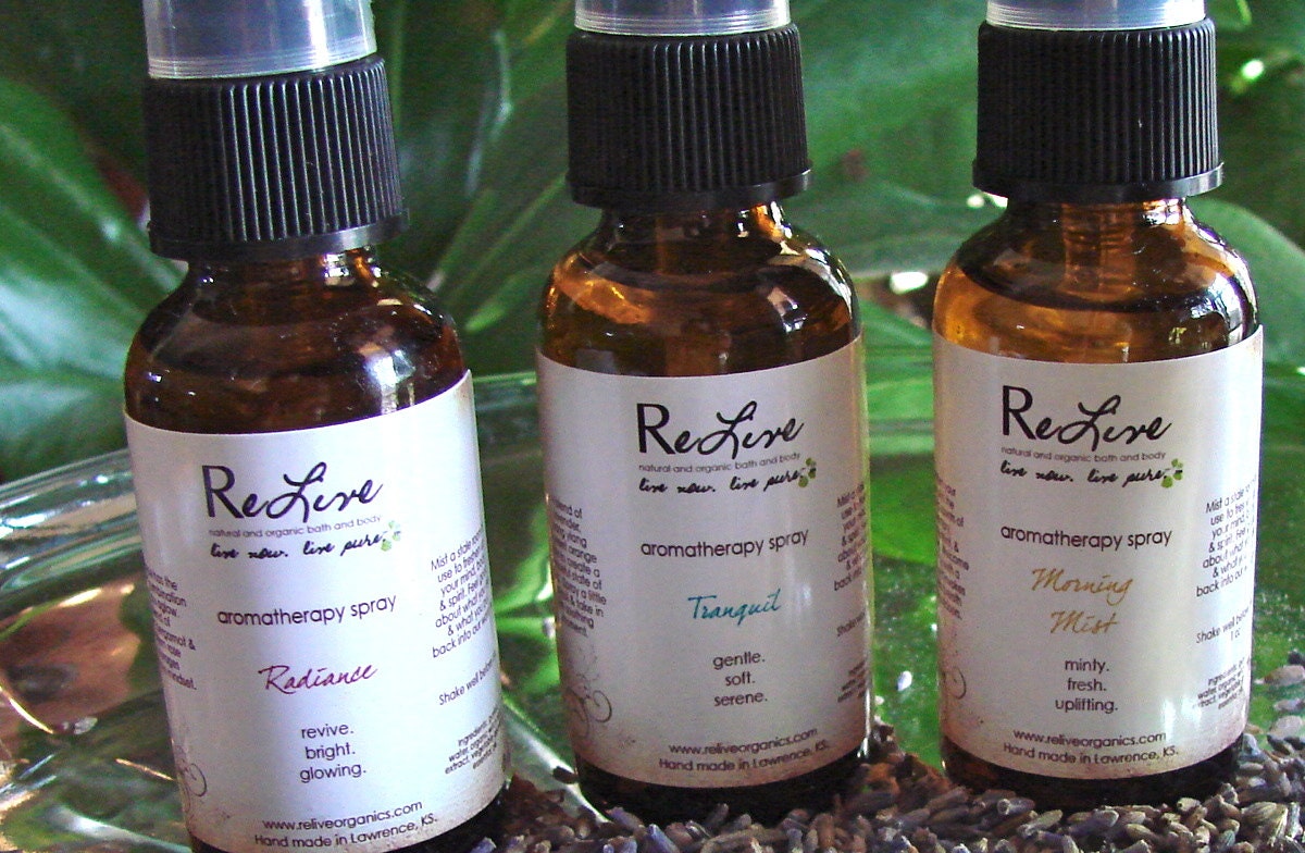 1oz Aromatherapy Spray - all natural - Pick the ReLive essential oil blend