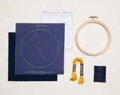 Taurus Zodiac Embroidery Kit - diy constellation embroidery kit