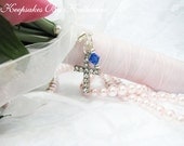 Crystal Cross Bridal Bouquet Charm