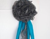 grey lace flower pin
