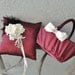 Reserved for April Custom Made Ring Bearer Pillow And Flower Girl Basket Burgundy And Ivory