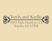 Travis and Kaylie Custom Return Address Stamp  Design R054