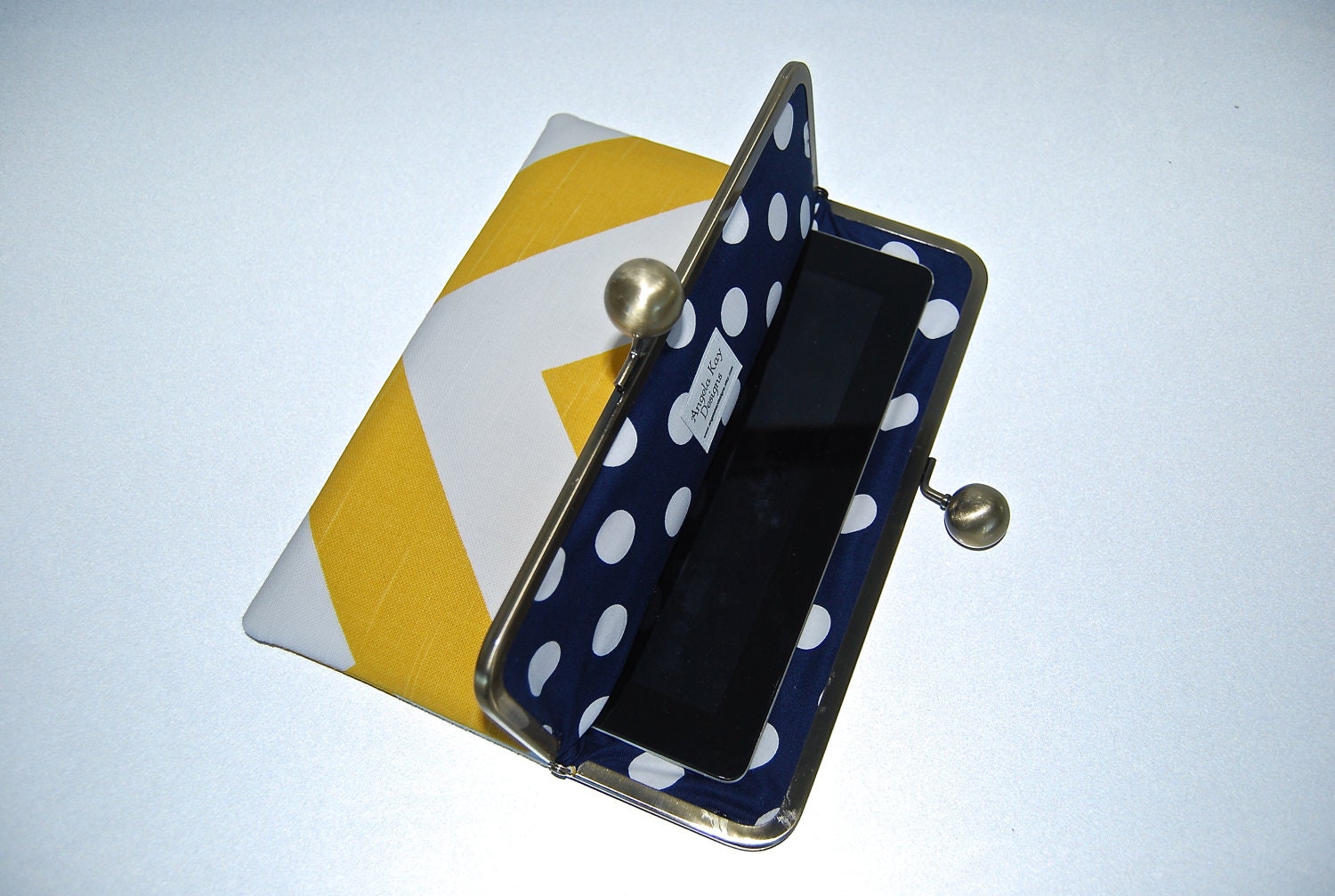 iPad and Kindle Fire HD 8.9" Clutch Case "Yellow Chevron"