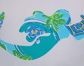 Made to Order pillow, New custom Mermaid Pillow made with Lilly Pulitzer Pool Party fabric