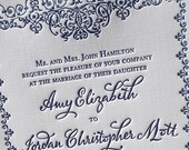 Letterpress Wedding Invitation - Woodcut - Sample