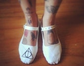 Embroidered Custom maryjane Ballet Flats ANY SIZE