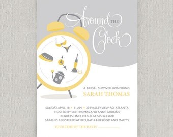 Around the Clock Bridal Shower Invitation