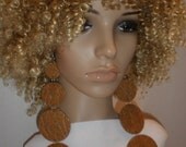 Attractive Long Dangling Tan Felt Fabric Earrings, Ladies Earrings, Women Earrings, Fashion Earrings