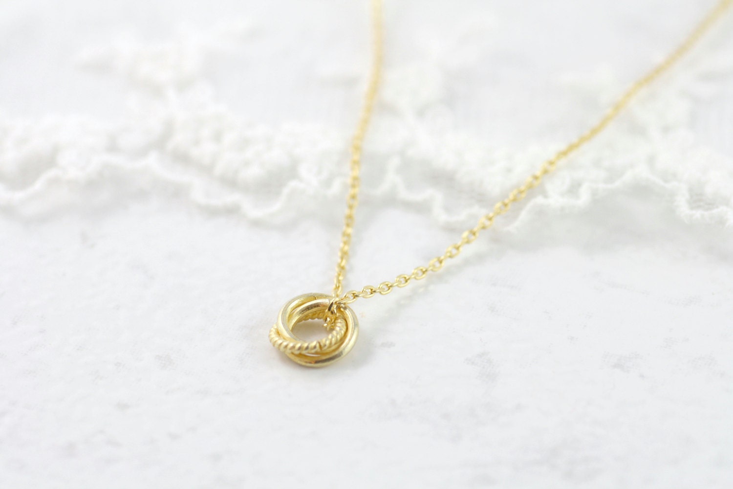 Fused Together Necklace - Simple, Elegant, Classy, Dainty, Beautiful Everyday Necklace. Sweet Heirloom Quality Gift. Exquisite Design.