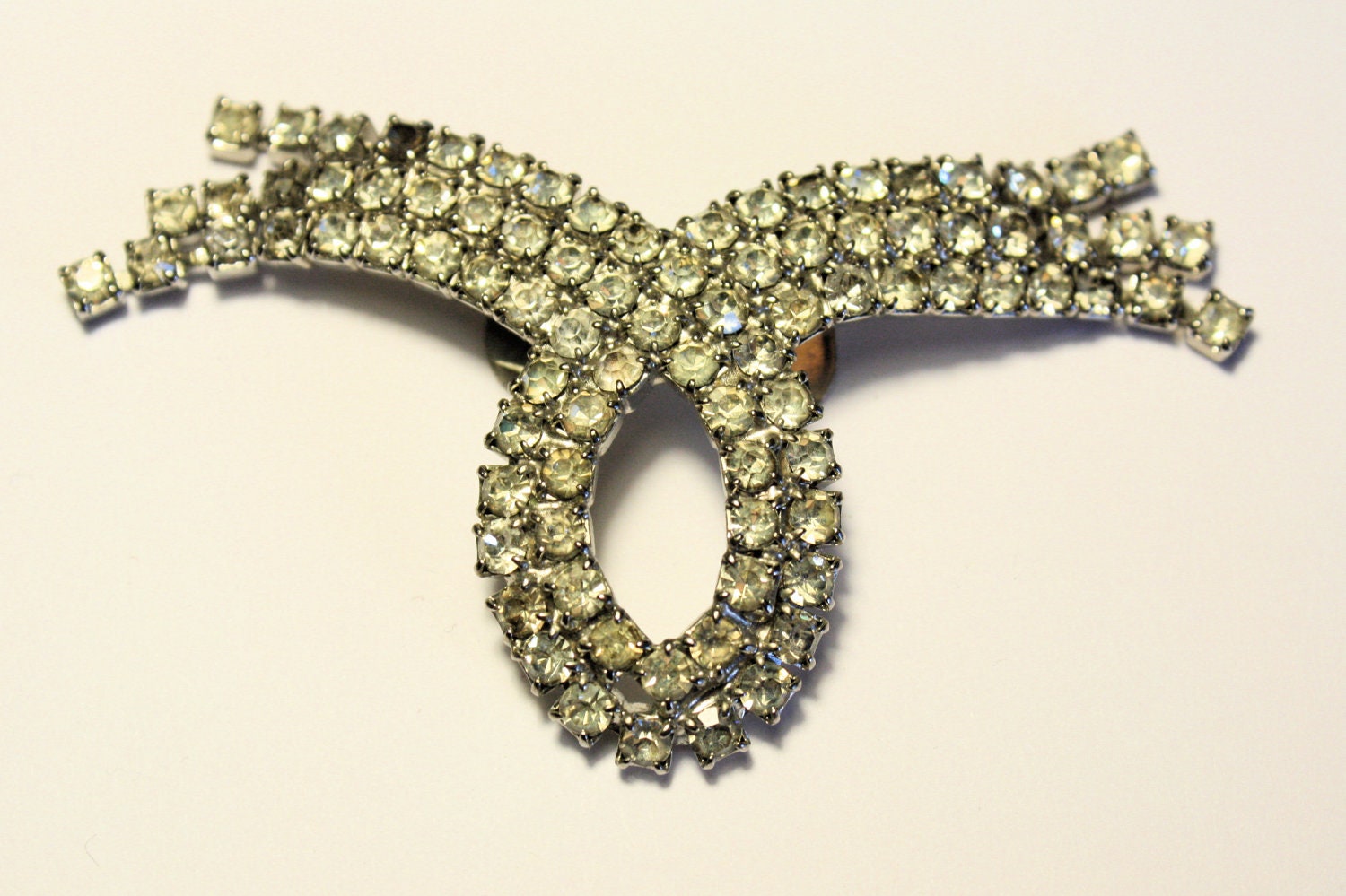 Mid-Century Rhinestone Loop Shoe Clips