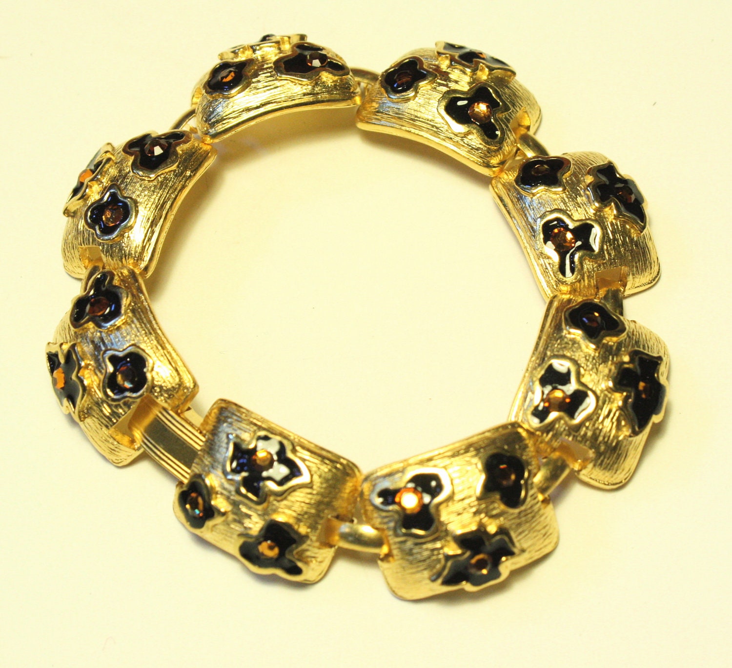 1980s Ivana Trump Faux Topaz Goldtone Bracelet