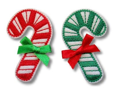 One pair Christmas Candy cane Hair clips