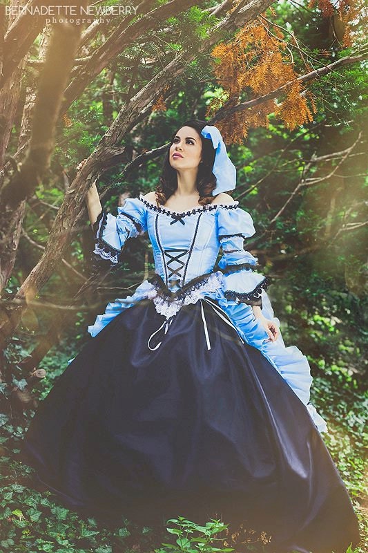 SALE Fantasy Alice in Wonderland Themed Wedding Gown or Set with Bloomers IN STOCK Small