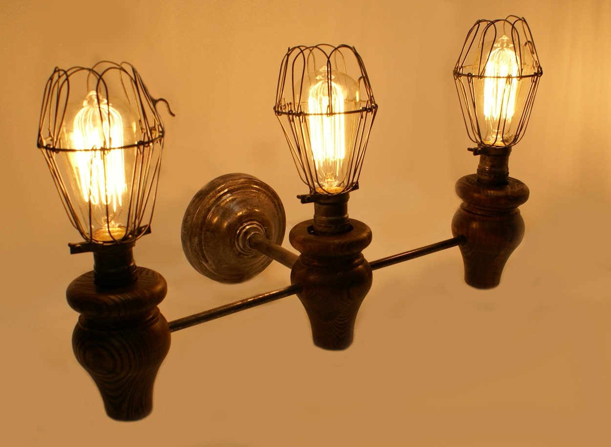 3 light vintage Inspired Industrial Wall Sconce
