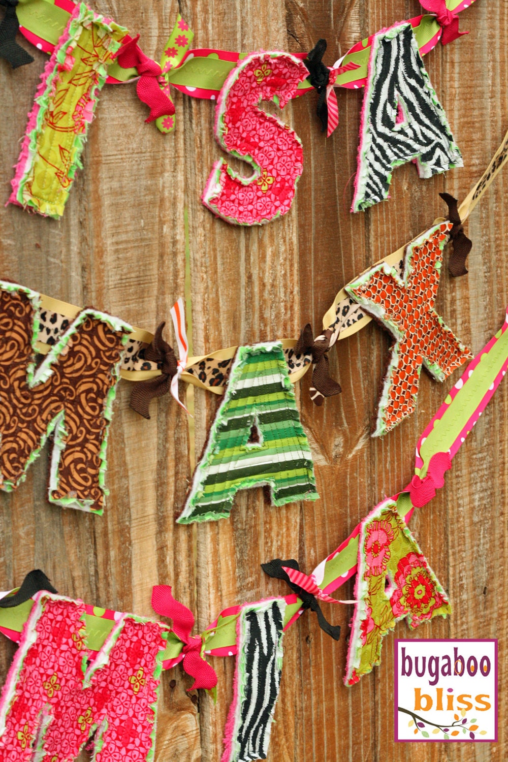 RESERVE LISTING for Robin - Raggy Letter Banner